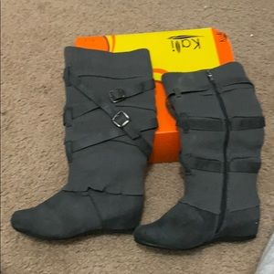 Gray boots